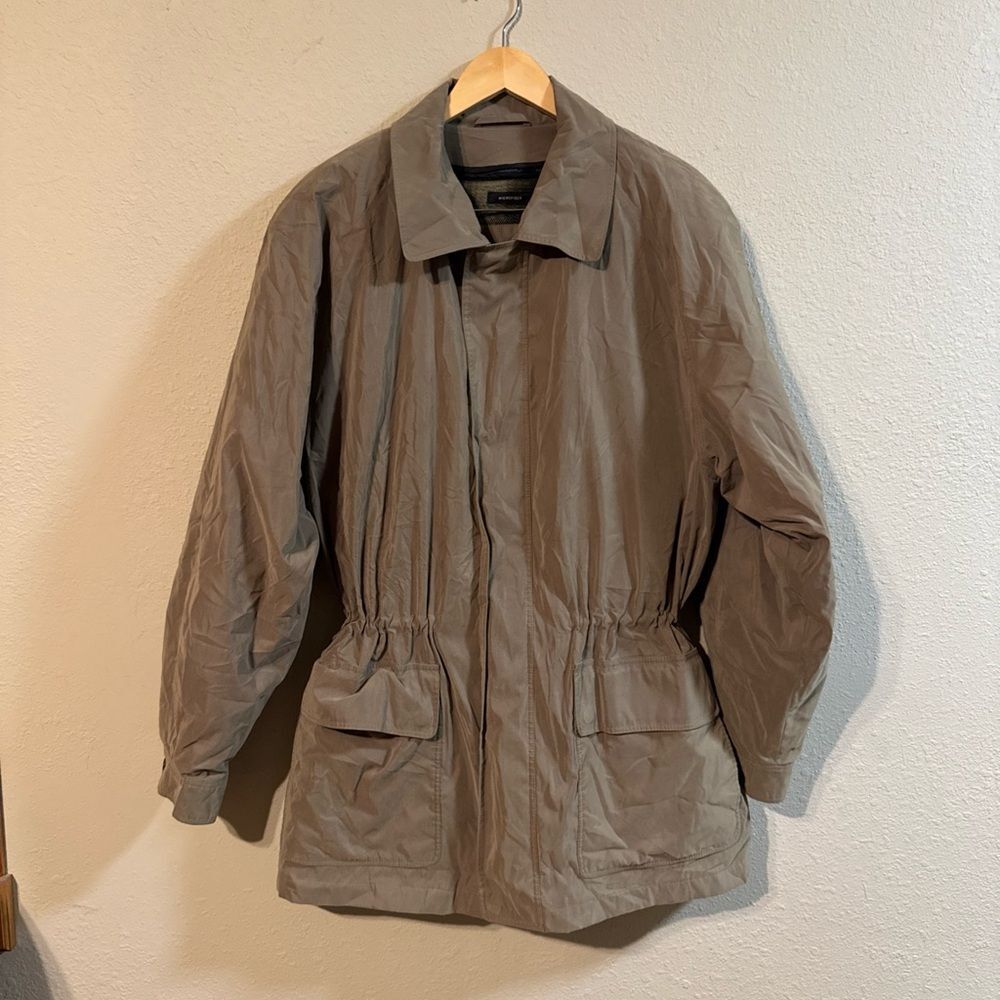 Claiborne Jacket Women’s Large Olive Microfiber Winter Coat w Removable Lining